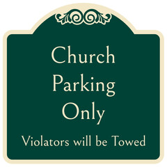 Church parking sign