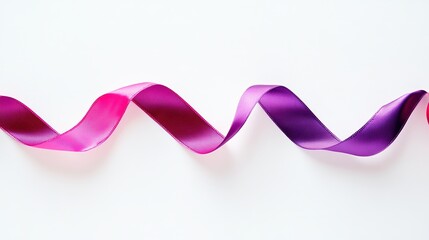 Purple Ribbon Awareness Campaign on Clean White Background. Symbolizing Support and Advocacy for Important Causes.