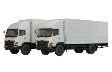 trucks isolated on white 3d render