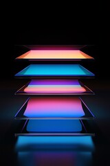 Light is refracted between the glass panels to create a futuristic feeling