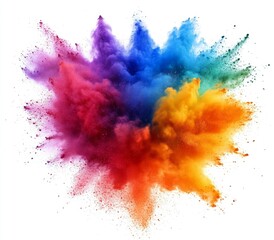 Vibrant Explosion of Colorful Dust and Powder in Abstract Art Style Representing Creativity and Energy in Artistic Expressions