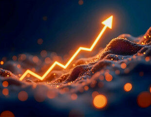 A dynamic and futuristic representation of financial growth