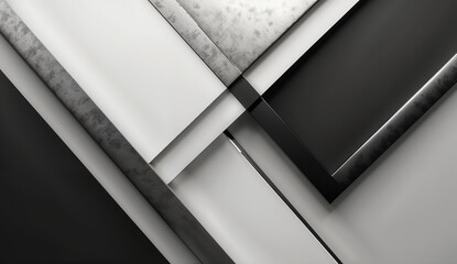 geometric shapes background in monochromatic palette of black, white, subtle gradients and reflective surfaces give it a futuristic look, perfect for tech branding and web background