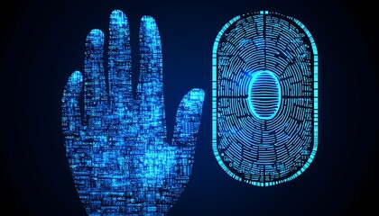 Digital Hand Scanning Fingerprint.