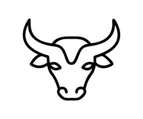 Big bull logo or modern line icon. Vector line art and icon design with bold outline. Black and white Pixel Perfect minimalistic symbol isolate white background. Creative logotype
