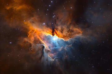 Fototapeta premium Spectacular Nebula Cloud Formation in Outer Space with Stars Shining