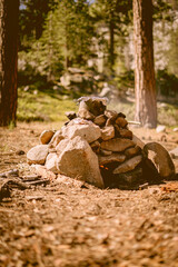 Rocket stove with foot on it, at Indian pools campsite California 