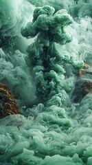 Emerald Ink Explodes Underwater.