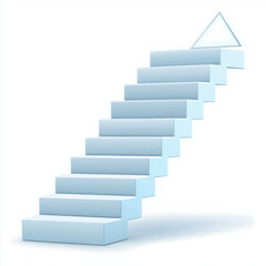 Fototapeta premium Abstract depiction of a staircase leading upward with an arrow symbolizing progress and growth