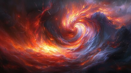 Fiery Cosmic Vortex for Nebula Swirl.