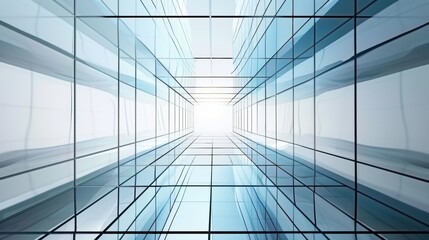 Stunning 3D Render: Mesmerizing Morning View of a Perspective Glass Building