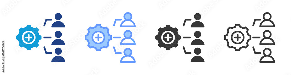 Aufkleber Resource Allocation icon set multiple style collection