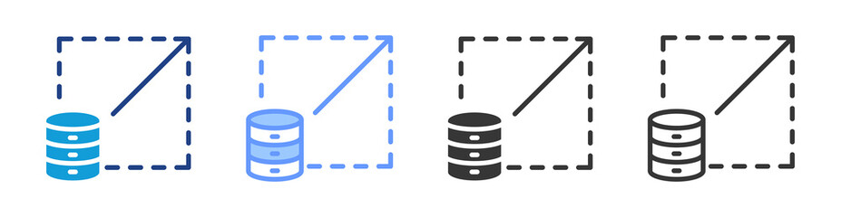 Scalability icon set multiple style collection