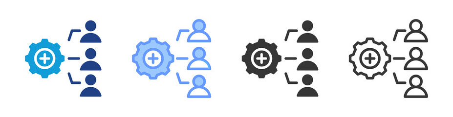 Resource Allocation icon set multiple style collection