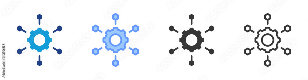 Poster Microservice icon set multiple style collection
