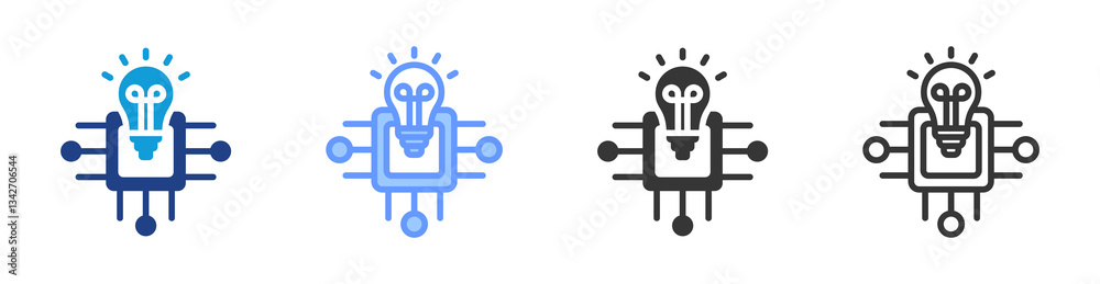 Aufkleber Machine Learning icon set multiple style collection