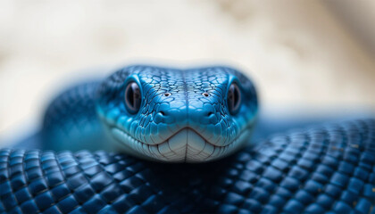 Fototapeta premium close up of a blue snake