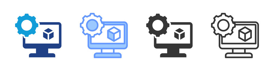 Virtual Machine icon set multiple style collection