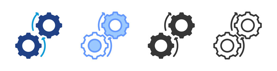 Devops icon set multiple style collection