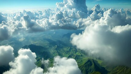Aerial View of Mountains and Cloudscape: A Breathtaking Panorama