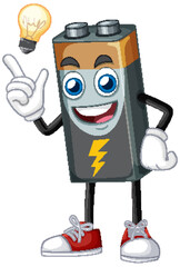 Energetic Battery Character Illustration
