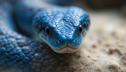 Fototapeta premium close up of a blue snake