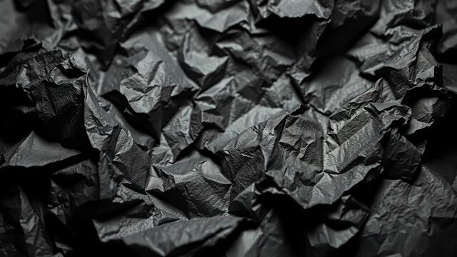 Dark Abstract Background Texture of Crumpled Black Paper