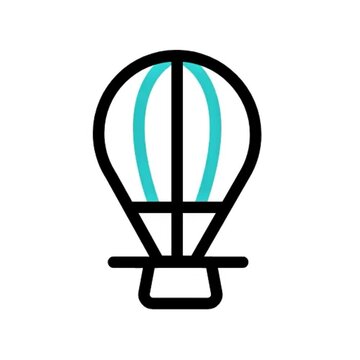 Hot Air Balloon Icon  A Simple, Clean Vector Illustration
