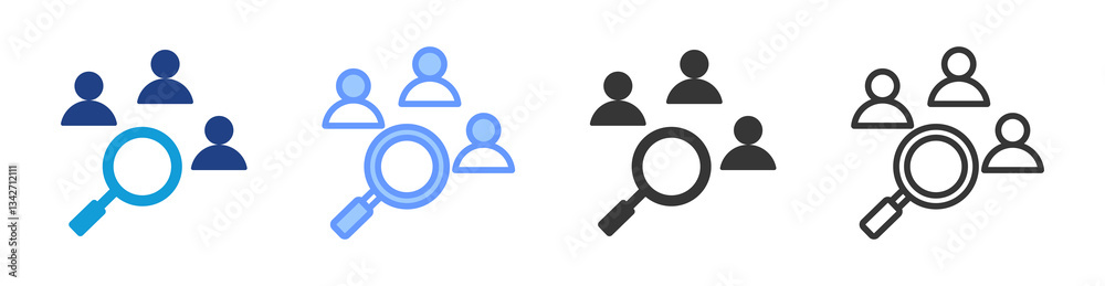 Poster prospecting icon set multiple style collection