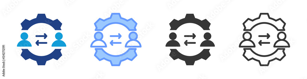 Poster Crm icon set multiple style collection