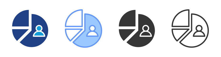 Segmentation icon set multiple style collection