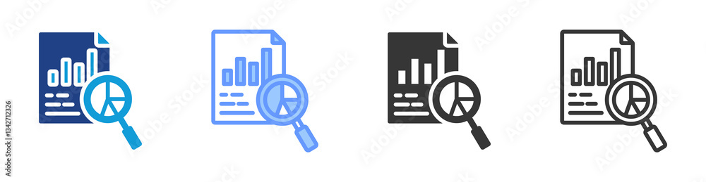 Poster Data Analysis icon set multiple style collection