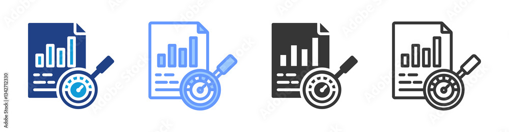 Poster Kpi icon set multiple style collection