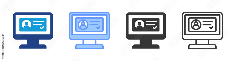 Poster Customer Profiling icon set multiple style collection