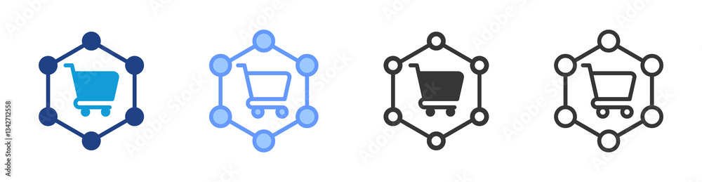 Aufkleber Omni Channel icon set multiple style collection