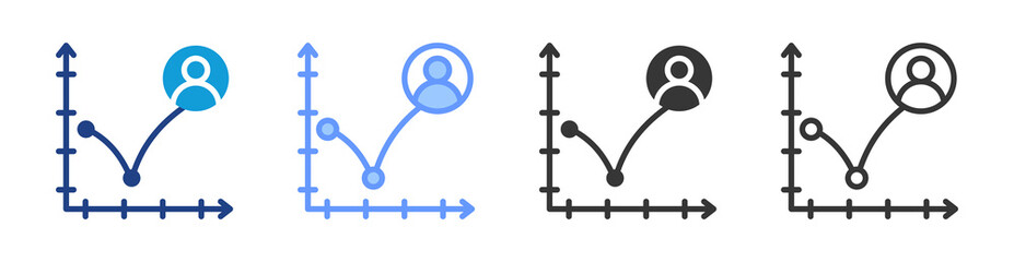Bounce Rate icon set multiple style collection