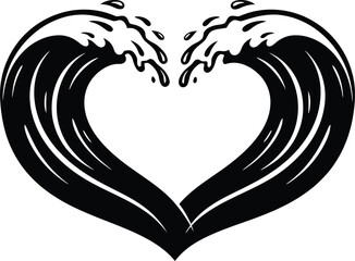 Black Silhouette Vector for World Water Day – Water Conservation and Sustainability Illustration