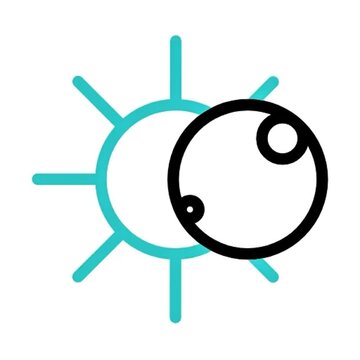 Solar Eclipse Illustration Sun and Moon Celestial Event Graphic
