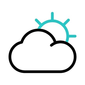 Sunny with a Few Clouds Weather Icon Design