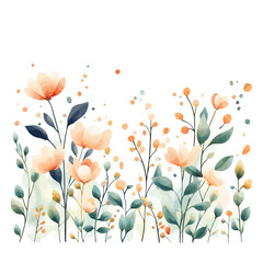 Naklejka premium Delicate floral watercolor illustration with soft colors.