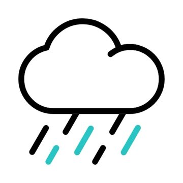 Rainy Day Cloud Icon Simple Vector Illustration of Rain and Clouds