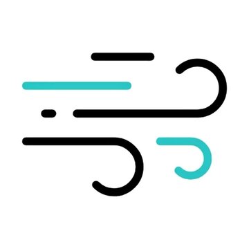 Wind Icon Breezy, Airy, and Fresh Vector Illustration