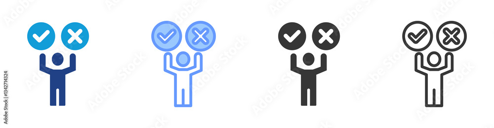 Poster Feasibility icon set multiple style collection