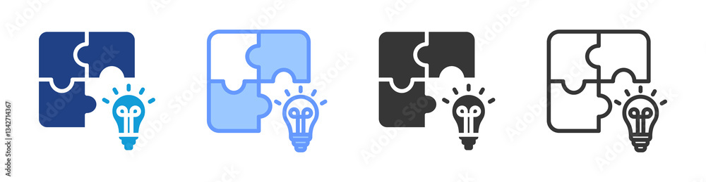 Poster Problem Solving icon set multiple style collection