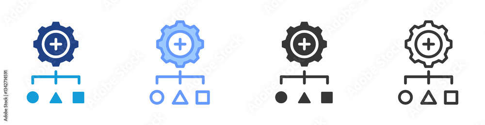 Poster Resource Allocation icon set multiple style collection