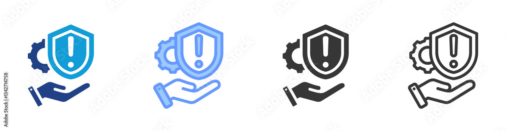 Poster crisis management icon set multiple style collection