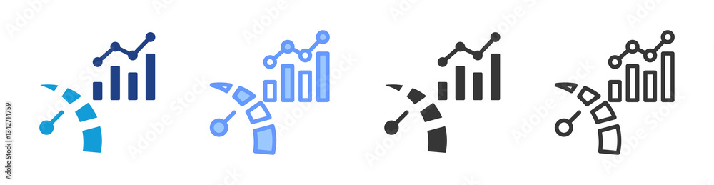 Poster Benchmark Matrix icon set multiple style collection
