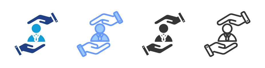 Employee Empowerment icon set multiple style collection