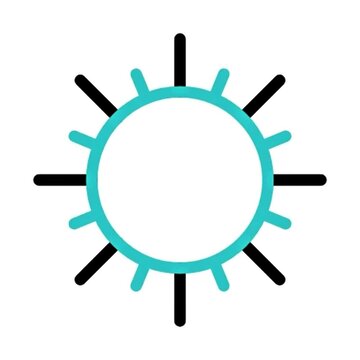 Bright Sun Icon  Vector Graphic of a Shining Summer Sun for Design Projects
