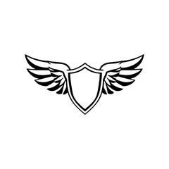 Winged shield black template
